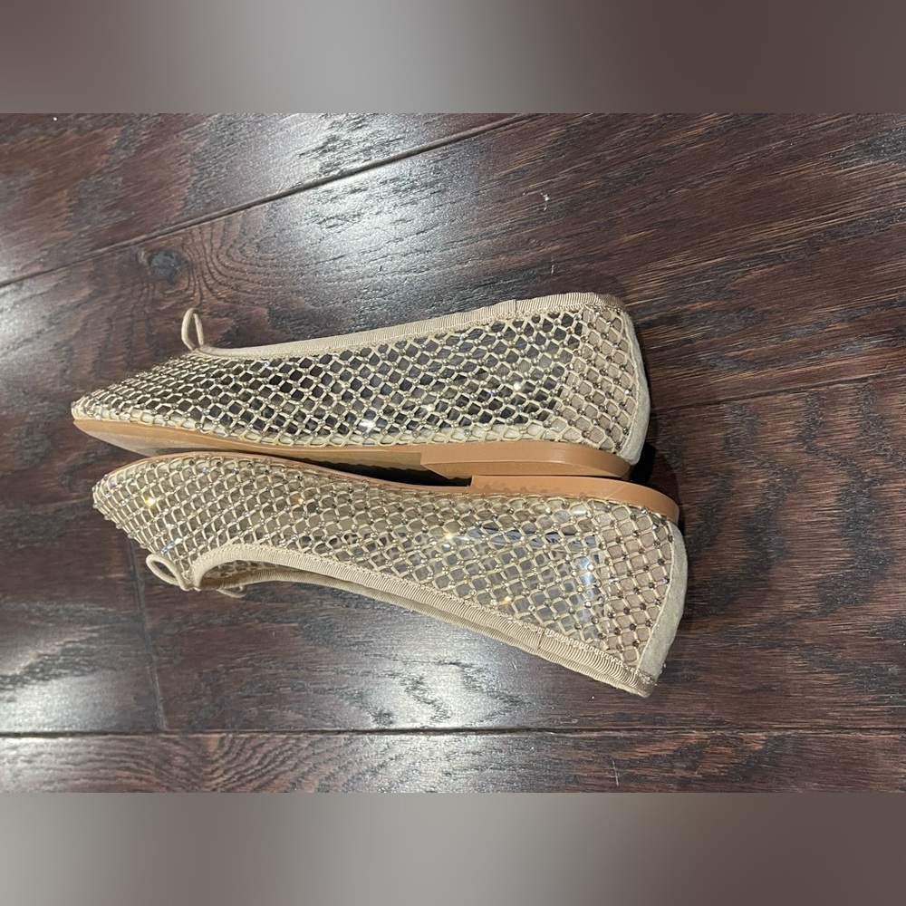 Steve Madden Blossom blush Rhinestone Mesh Bow Preppy Coquette Ballet Flat NEW - Picture 4 of 8